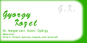 gyorgy kozel business card
